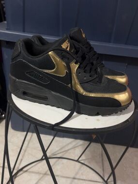Nike Black and Gold Air Max Sneakers